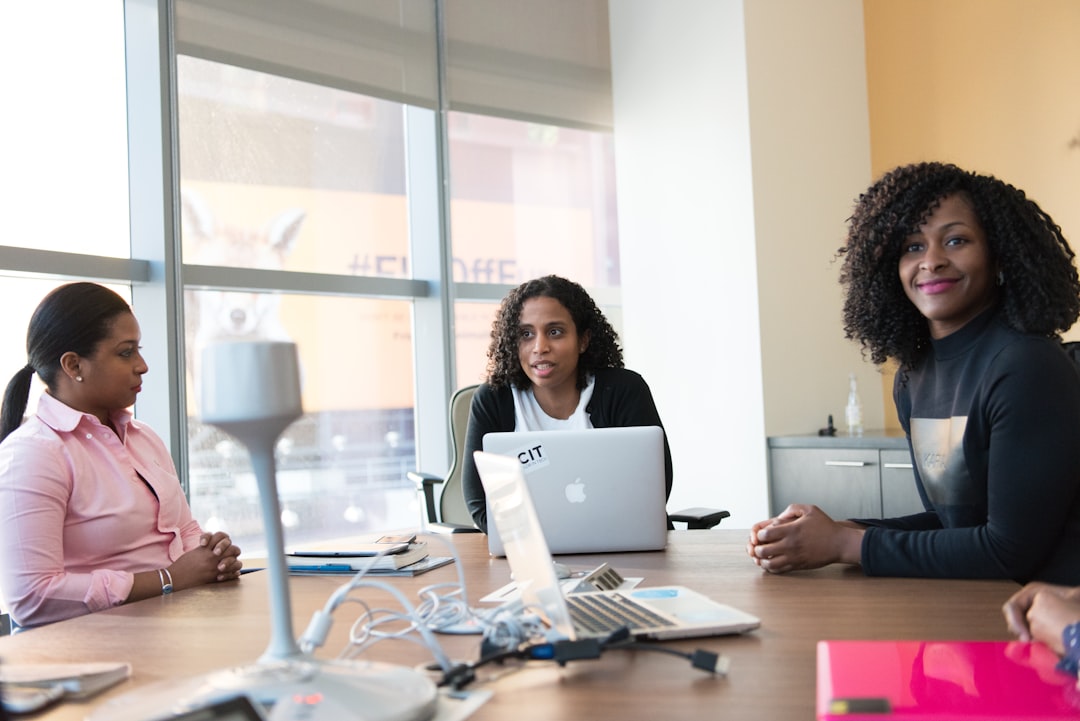 Professional business team collaborating in a modern office